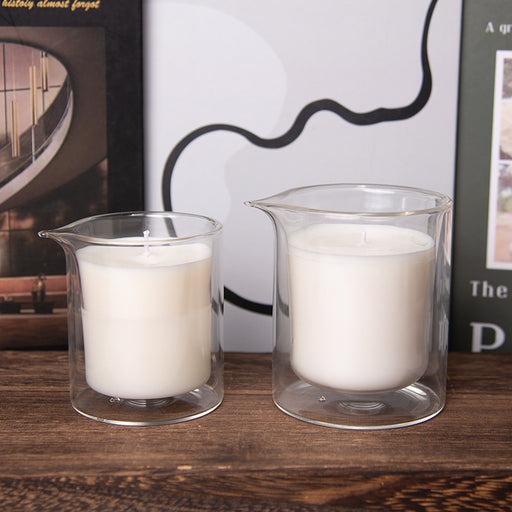 Low Temperature Soy Wax Double Layer Glass Cup Household